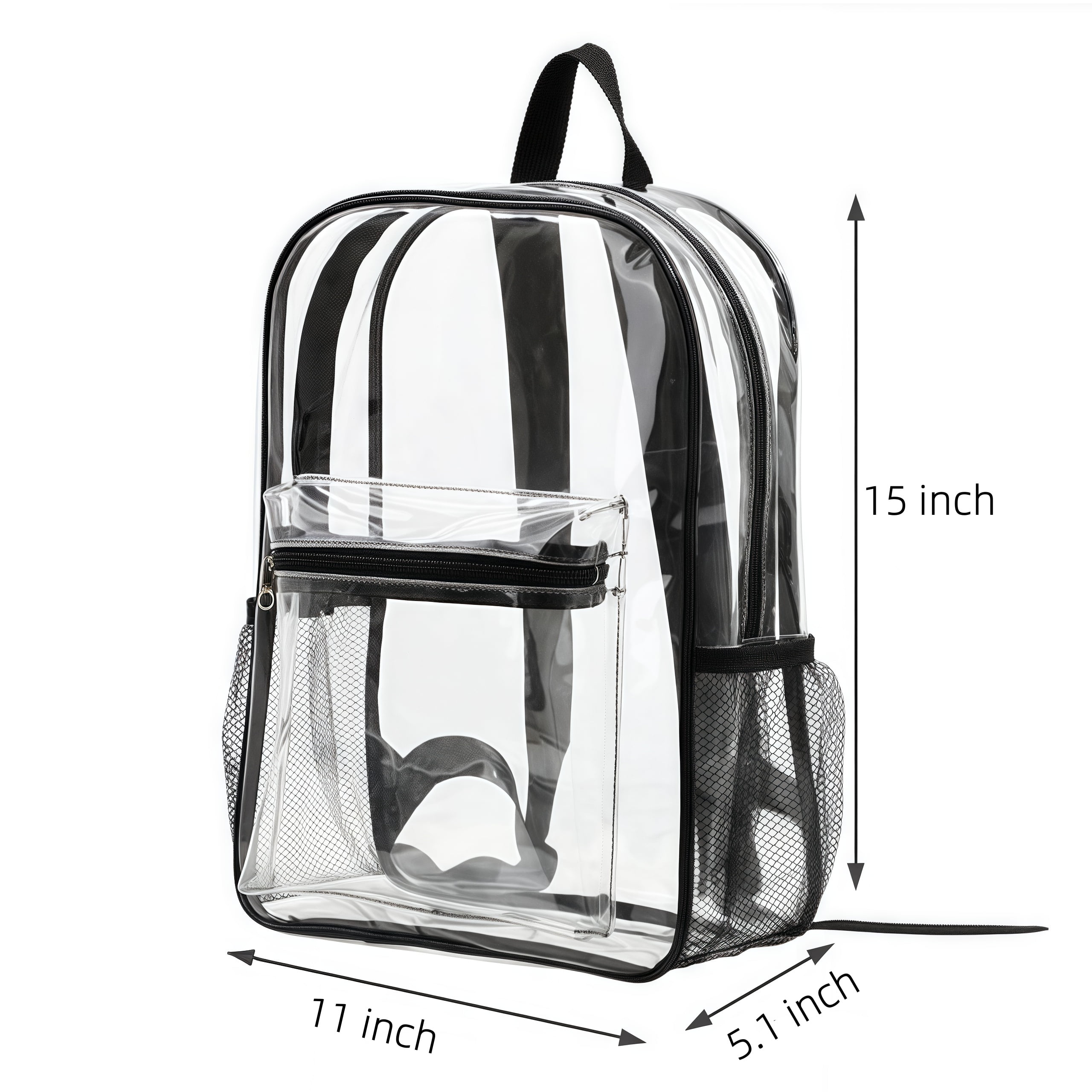 15-Pack Clear Drawstring Backpacks - PVC Waterproof Stadium Approved Transparent Bags 14x16 Inch