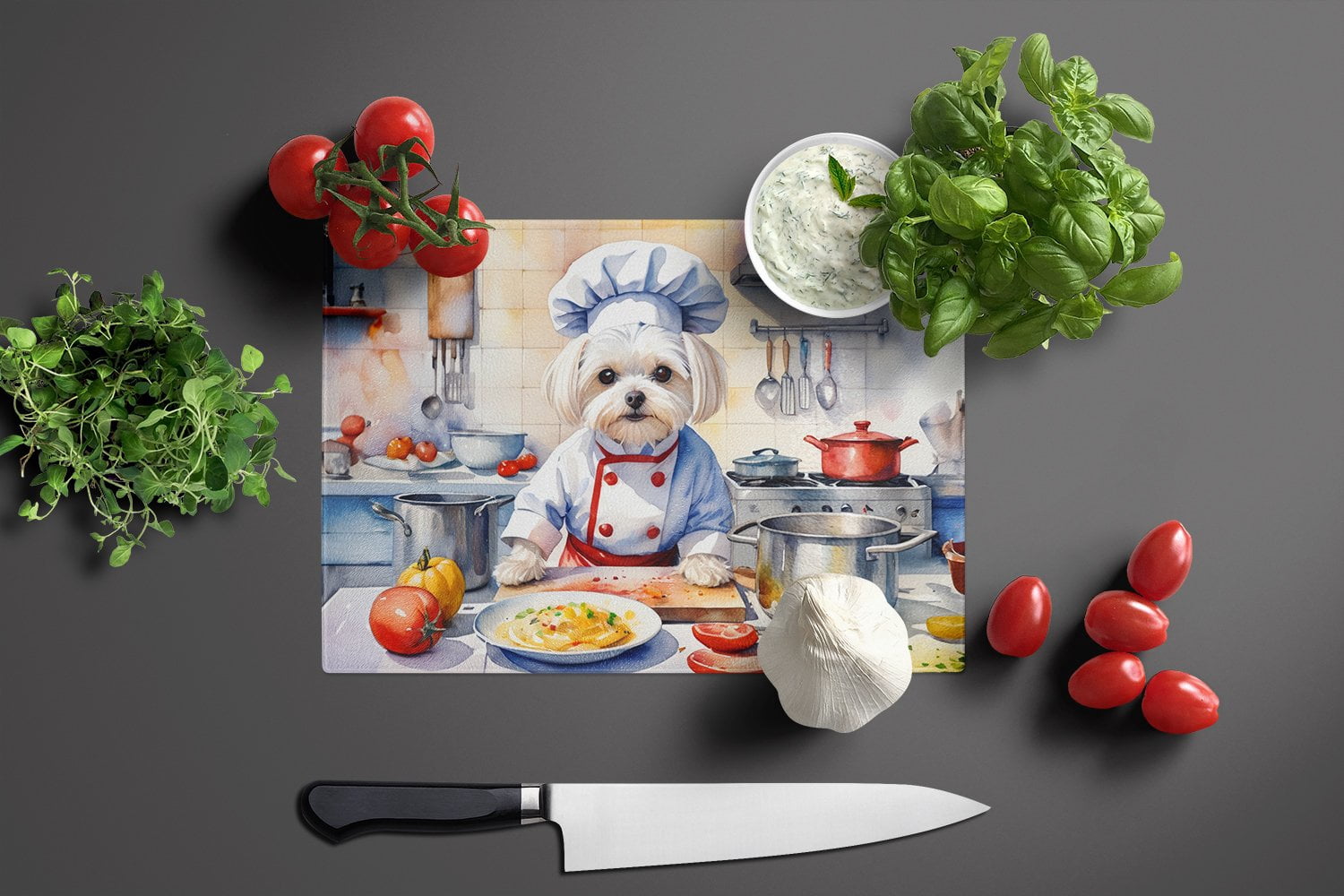 Maltese The Chef Glass Cutting Board 12 in x 15 in