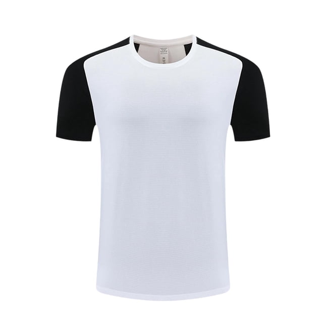 Blusas y camisas de manga corta y cuello redondo para hombre. Blusa de manga corta con cuello redondo, elástica, de color liso y empalmada.