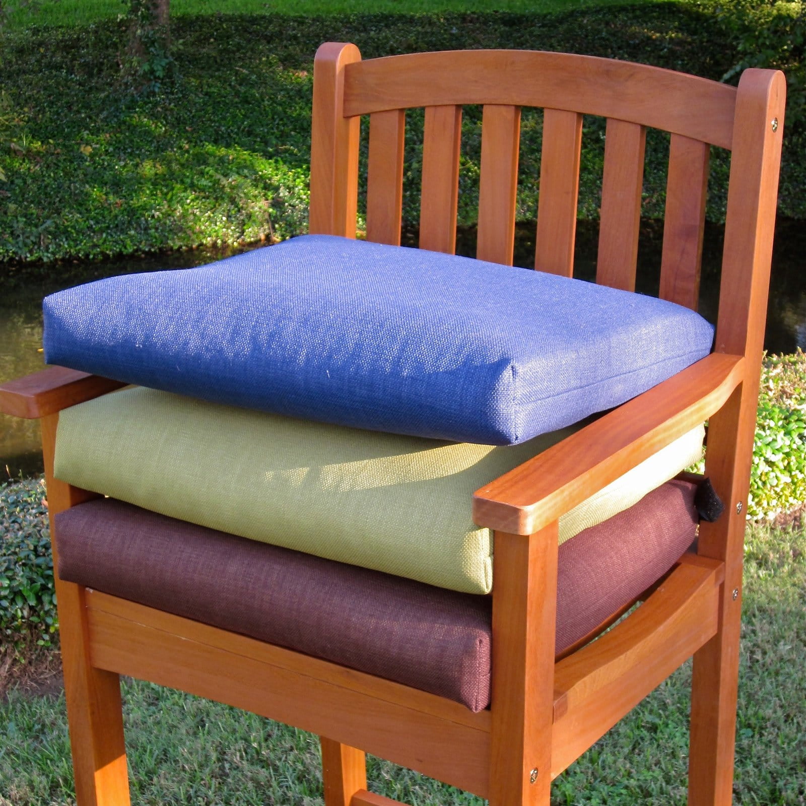 Beige Patio Chair Cushions Tufted 19 x 18 x 3.5 NEW 