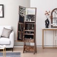 thumbnail image 2 of Gymax Jewelry Cabinet Armoire Full Length LED Mirror W/ Makeup Shelf & 6 Drawers, 2 of 10