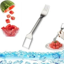 Danieerclosy Kitchen Tools, Stainless Steel Watermelon Cut Fruit Splitter Watermelon Cantaloupe Cutting Tool Cut Watermelon Gods with Fork for Home and Kitchen