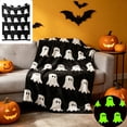 thumbnail image 2 of Halloween Ghost Throw Blanket 39 x 59 Inch,Soft Flannel Fleece Blanket for Sofa Couch Bed,Cozy Nap Blanket for Halloween Home Office Travel Decor, 2 of 7