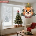 thumbnail image 2 of Festive Metal Hanging Christmas Tree Wind Spinner - Whimsical Fox Design with Green & White Pattern Perfect for Yard & Garden Decor, 2 of 7
