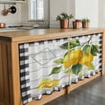 thumbnail image 6 of Yellow Lemon Tier Curtains 24 Inch Length, Summer Botanical Black White Checkered Wooden Cafe Short Curtains for Bathroom Over Sink, Small Kitchen Curtain Light Filtering Drapes 2 Panels 27.5"Wx24"L, 6 of 8