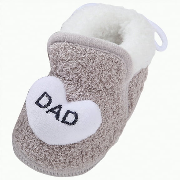 UngA Infant Booties Baby Booties Newborn Infant Unisex Baby Girls Boys Velvet Rubber Anit-Slip Sole Shoes Toddler Fleece Cozy Winter Warm Prewalker Boots Grey,4.5