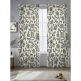 thumbnail image 3 of Sage Green Leaf Semi Sheer Curtains 108 Inch Length 2 Panels Set, Vintage Farmhouse Boho Pastoral Tribal Sheer Kitchen Curtain Privacy Voile Window Curtain for Living Room Bedroom Rod Pocket Drapes, 3 of 7