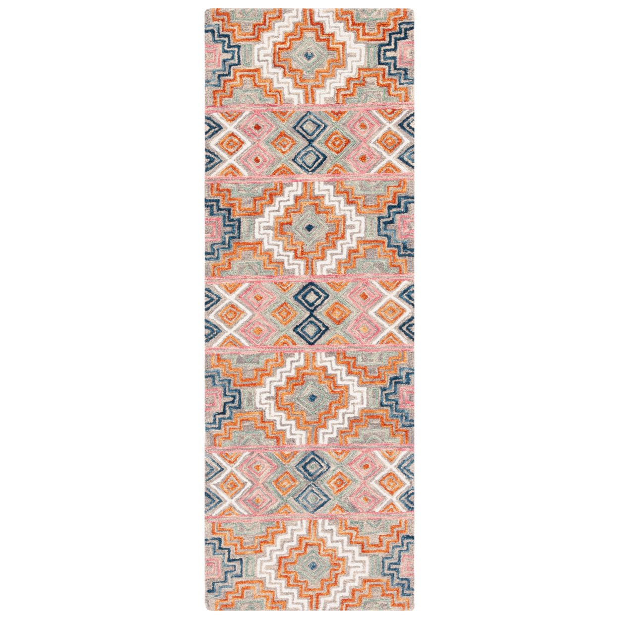 SAFAVIEH Aspen Dulcibella Geometric Wool Area Rug, Orange/Fuchsia, 6' x 9'