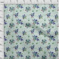 thumbnail image 3 of oneOone Viscose Jersey Dusty Green Fabric Leaves & Watercolor Flower Floral Quilting Supplies Print Sewing Fabric By The Yard 60 Inch Wide, 3 of 5