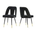 thumbnail image 2 of Hassch Contemporary Dining Chairs Set of 2, Black Velvet Upholstered Accent Chairs with Nailhead Trim and Metal Legs for Kitchen & Dining Room, 2 of 9