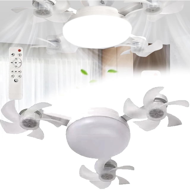 2 in 1 Hanging Fan with LED Lantern,Drone Fan Light, 4 Fan with Lights, 2025 New Upgraded Plug in Ceiling Fan - 20" Smart Ceiling Remote,3/4-Blade Screw in Ceiling Fan