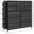 thumbnail image 3 of NEILA Black 12-Drawer Fabric Dresser with Convenient Side Pockets - Ideal Storage Solution for Bedrooms, Living Rooms, Hallways, and Closets, 3 of 8