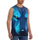 thumbnail image 2 of Fotbe Futuristic Blue Light Wolf Men's Camiseta sin Mangas Estampada para Hombres, Playera Casual para Gimnasio, Entrenamiento, Playa-Small, 2 of 7