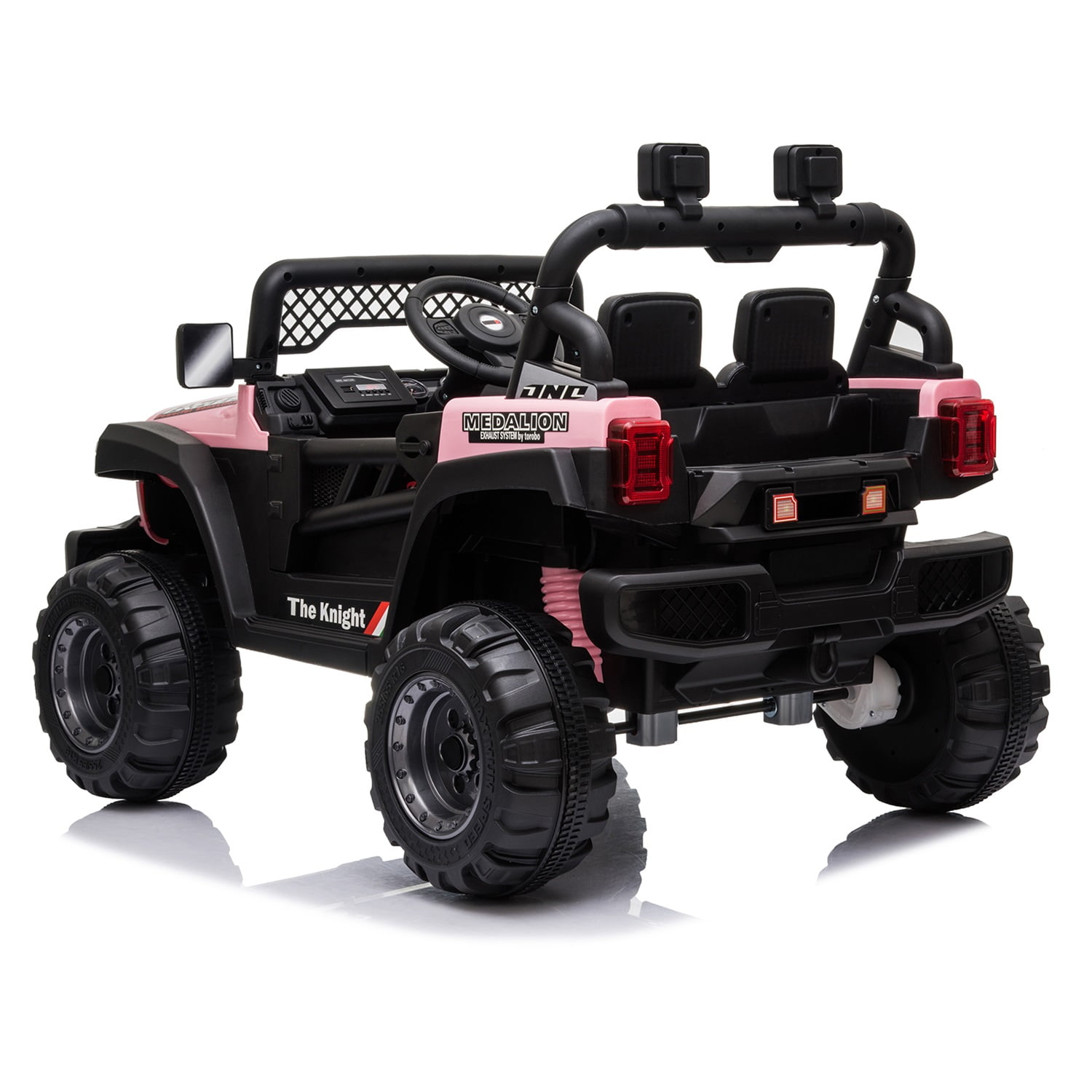 CIPACHO 12V Kids Ride On Truck Car with Parent Remote Control, Spring Suspension, LED Lights, AUX Port, Kids Electric Vehicle Toy, Pink