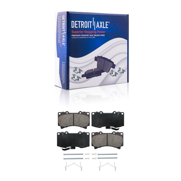 Detroit Axle - Front Ceramic Brake Pads with Hardware Kit for 2006 2007 2008 2009 2010 Hummer H3 - [2009-2010 Hummer H3T]