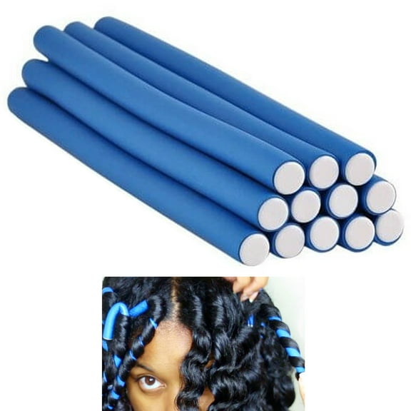 12 Pc Medium Soft Foam Cushion Hair Rollers Flexi Rods Curlers Hair Care Styling
