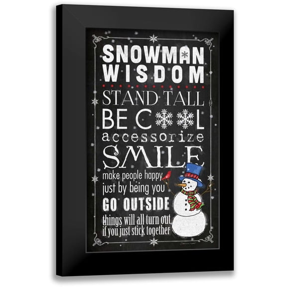 Marrott, Stephanie 10x14 Black Modern Framed Museum Art Print Titled - Snowman Wisdom