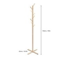 thumbnail image 3 of Loyalheartdy Wooden Coat Rack, 59" Tall Free Standing Tree Hanger Stand Clothes Storage Holder w/8 Hooks, 3 of 10