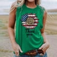 thumbnail image 4 of Graphic Tank Tops, Summer 2024 Sleeveless 4th of July Shirts Women Crew Neck Casual Flag Sunflower Print Tanks (M, Green 01), 4 of 4