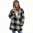 thumbnail image 5 of Dwralegc Jackets for Women Fuzzy Fleece Zip Up Jackets Hooded Winter Coat Casual Warm Christmas Cardigan Sherpa Lined Plaid Jacket with Hood Clearance Gray S, 5 of 8