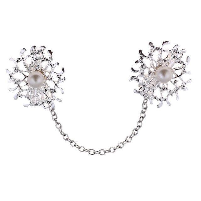 Retro Pearl Clip De Suéter , Cuello De Camisa Y Vestidos Prendedores Broches Para Mujer Macarena Clips de cuello para mujer