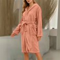 thumbnail image 6 of Gifts for Mom Bathrobe for Women Fleece Women's Nightgowns & Sleepshirts Oversize Cozy Women's Robes House Womens Robe Light Yellow, 6 of 9