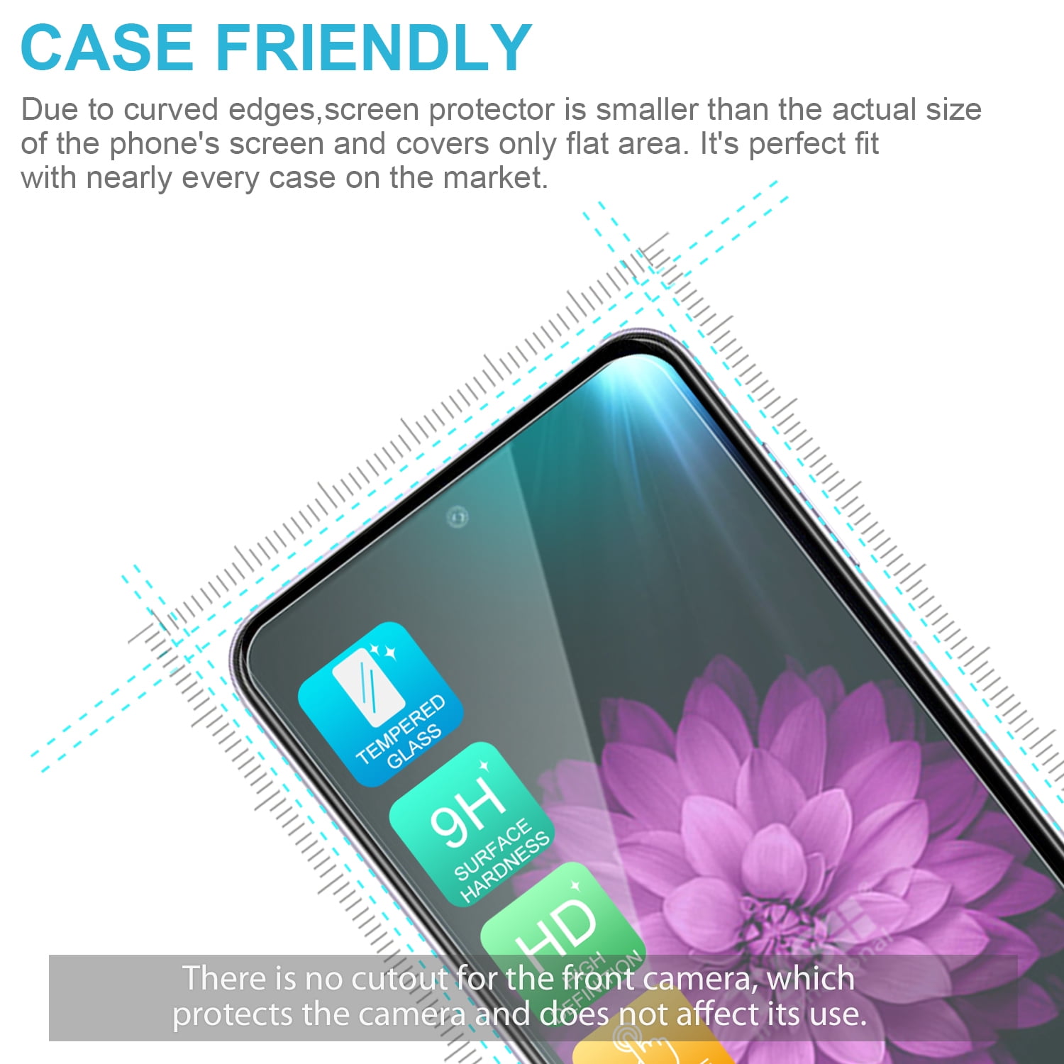 TJS for TCL K32 5G / K33 5G Phone Case, with Tempered Glass Screen Protector, Dual Layer Hybrid Magnetic Support Shockproof Heavy Duty Cover (Blue)