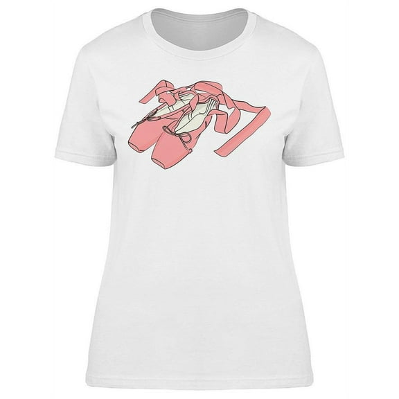 Ballet Shoes Sketch Design T-Shirt Women -Image by Shutterstock, Female 3X-Large