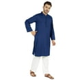 thumbnail image 2 of Atasi Indian Mens 2 Piece Kurta Pajama Set Henley NeckÂ&nbsp;Casual Long Kurta, 2 of 7