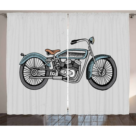 Motorcycle Curtains 2 Panels Set Off Road Bike Motocross Racer