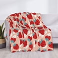 thumbnail image 3 of Yiaed Red Strawberry Print Blanket Throw Blanket Soft Cozy Flannel Blanket for Home Bed Sofa Couch Chair-40"x30", 3 of 6