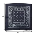 thumbnail image 5 of Motique Accessories Navy Paisley Bandana 22-inch 100% Cotton, 5 of 6