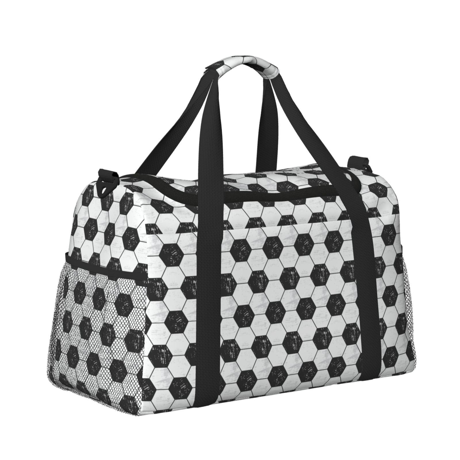 Fuzoiu Soccer Print Travel Duffle Bag,Carry On Tote Bags,Duffel Bag,Sport Gym Bag, Hospital Bag for Labor and Delivery, Overnight Bag,Luggage Bag