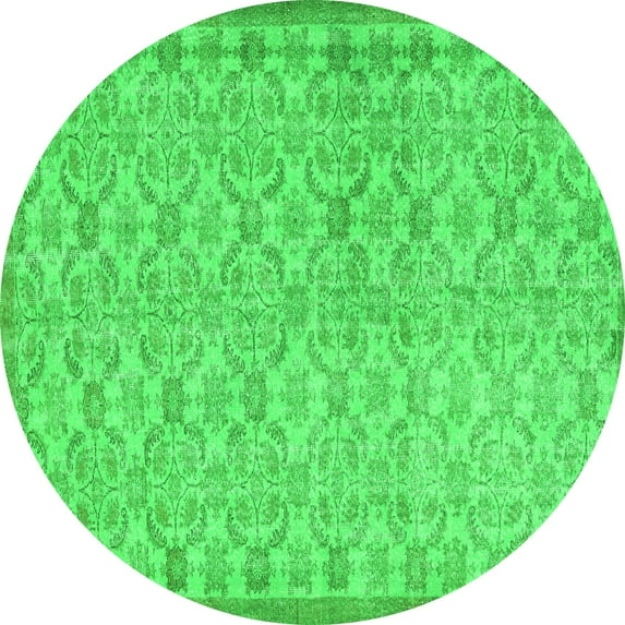 Ahgly Company Indoor Round Persian Green Bohemian Area Rugs, 5' Round