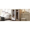 thumbnail image 5 of MAYEERTY 4-Door Wardrobe Closet - Drawers, Shelf & Hanging Rod, White, 5 of 18