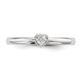 thumbnail image 3 of White Sterling Silver Ring Band Diamond Diamond-cut Round Clear, 3 of 4