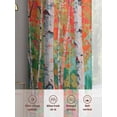 thumbnail image 6 of Oil Painting Sheer Curtains 72 Inch Length 2 Panels Set, Modern Abstract Art Summer Tree Leaves Green Pink Voile Window Treatment Curtains Sheers Drapes for Bedroom/Living Room/Kitchen 52"x72"x2, 6 of 7