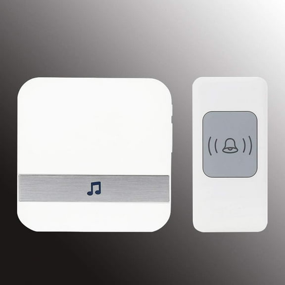 Wireless Doorbell, Doorbell IP68 Waterproof Twin Wall Plug-in Cordless Door Chime Kit with 300m Range, 52 Chimes, 115dB Lound 4-Level Volume & Blue Light, Plug in Door Entry Bell,White