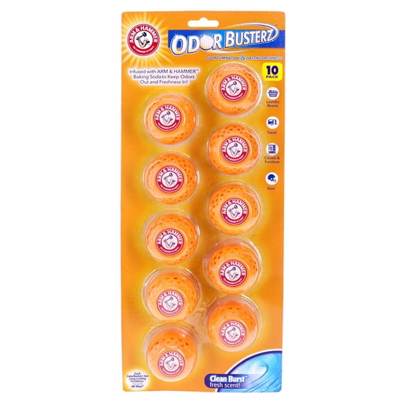 Arm & Hammer Odor Busterz Balls Air Freshener and Odor Eliminator, 10-Piece - Deodorizer, Carpet Fresh, Odor Remover, Pet Fresh