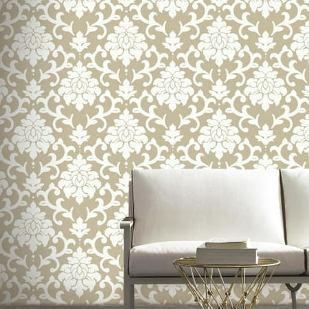 RoomMates Gold Damask Peel & Stick Wallpaper