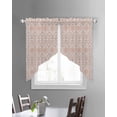 thumbnail image 3 of Orange Boho Swag Valances for Windows, Vintage Southwestern Ethnic Mexican Floral Rod Pocket Sheer Valances for Small Windows, Swag Toppers Light Filtering for Kitchen Living Room 2 Panels 36''x36'', 3 of 6