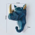 thumbnail image 2 of Gancho para abrigos con forma de Animal, soporte para llaves, soporte de pared (rinoceronte azul), 2 uds., 2 of 5