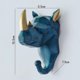 thumbnail image 2 of Gancho para abrigos con forma de Animal, soporte para llaves, soporte de pared (rinoceronte azul), 2 uds., 2 of 5