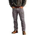 thumbnail image 3 of Busydd Cargo Pants for Men Solid Color Multi Pocket Work Trousers Outdoor Straight Leg Hiking Pants L, 3 of 6