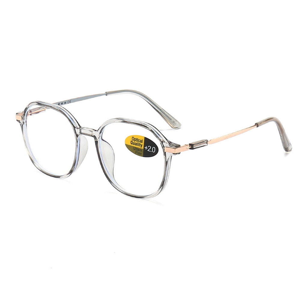 3 Pairs of Anti-blue Light Transparent Gray Reading Glasses 1.50 Fashionable Lightweight Readers for Women Square Oversized Presbyopic Glasses +1.50