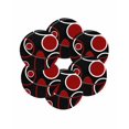thumbnail image 7 of 13 Inch Round Placemats Set of 6, Black Red Non Slip Heat Insulation PP Table Mats, White Circle Geometric Abstract Texture Washable Place Mats for Kitchen Dining Party Table Decor, 7 of 7