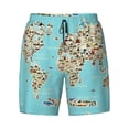 thumbnail image 4 of Lsque Mens Swim Trunks World Travel Line Icons Map Pattern - Bathing Suit Compression Liner - Beach Swim Shorts Swimwear - (S-3XL) - Stretch Quick Dry -Small, 4 of 9