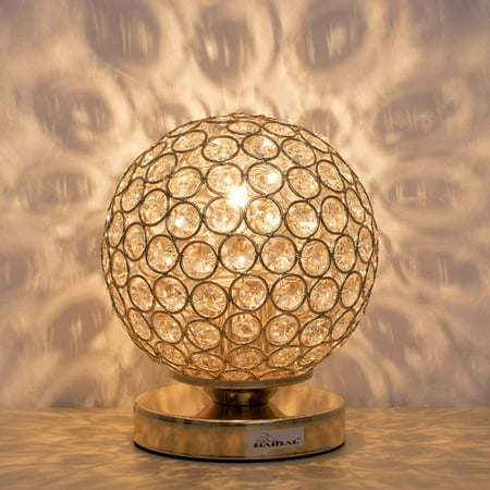 - HAITRAL Gold Crystal Ball Table Lamp Vintage Modern Night Lamp (HT-BD012G)