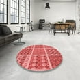 thumbnail image 3 of Ahgly Company Indoor Square Patterned Ferrari Red Area Rugs, 4' Square, 3 of 6