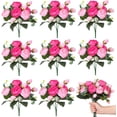 thumbnail image 1 of Nvzi 8 paquetes de flores de peonía artificiales, flores de imitación, ramo de hortensias de seda, estilo vintage para bodas (rosa rosa), 1 of 4